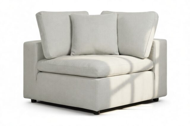 The Ciel – Soft Gray Brushed Weave, Corner Module