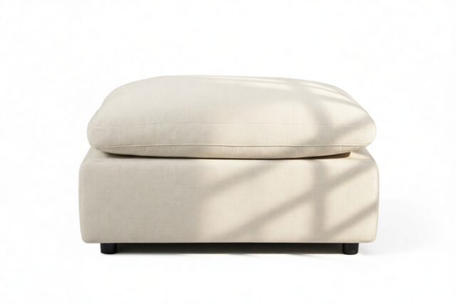 The Ciel – Oatmeal Brushed Weave, Ottoman