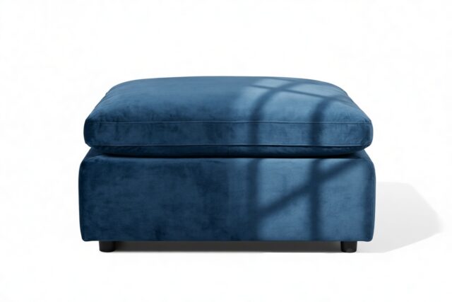 The Ciel – Prussian Blue Luxe Velvet, Ottoman