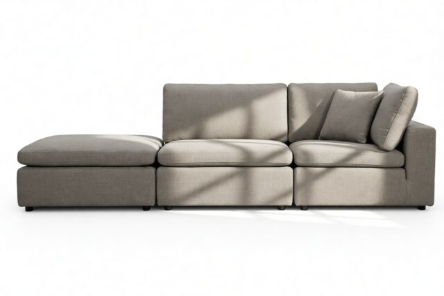The Ciel – Coffee Brushed Weave, Open End Sofa (Left)