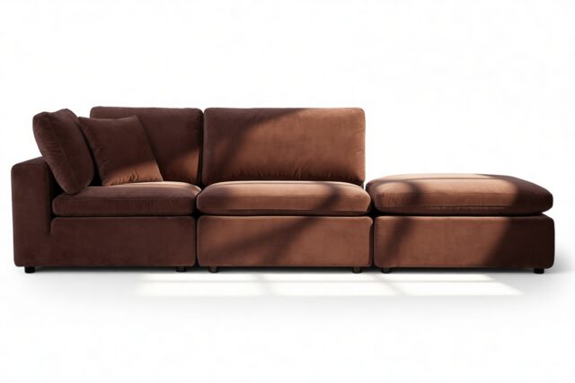 The Ciel – Cinnamon Velvet, Open End Sofa (Right)