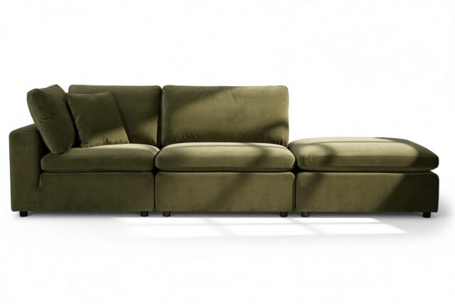 The Ciel – Spruce Luxe Velvet, Open End Sofa (Right)