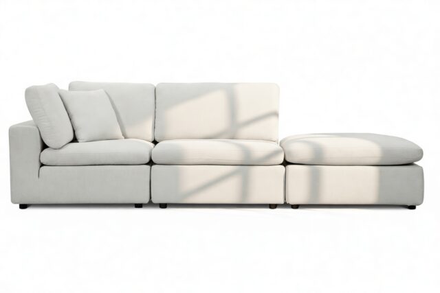 The Ciel – White Linen, Open End Sofa (Right)