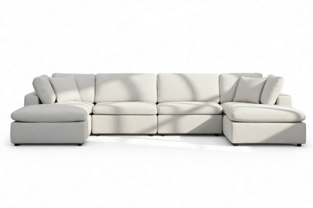 The Ciel – Dove Linen, Sectional (Double Chaise)