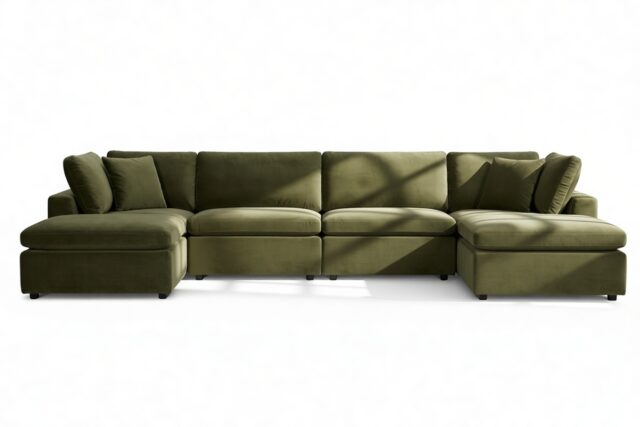 The Ciel – Spruce Luxe Velvet, Sectional (Double Chaise)