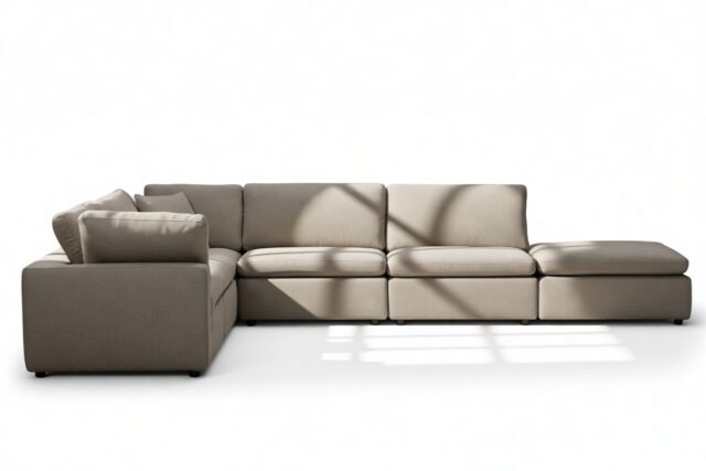 The Ciel – Coffee Brushed Weave, Sectional (Left Corner)