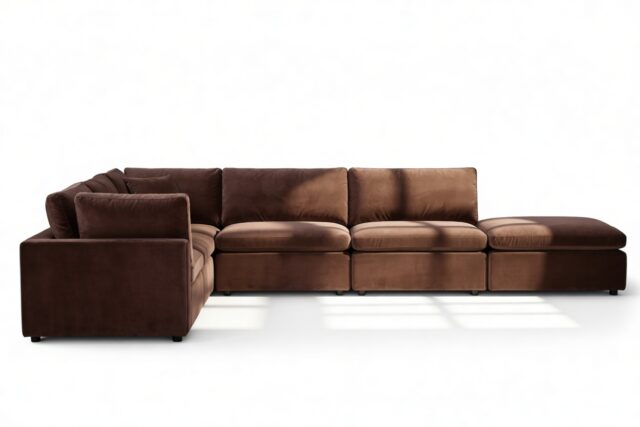 The Ciel – Cinnamon Velvet, Sectional (Left Corner)