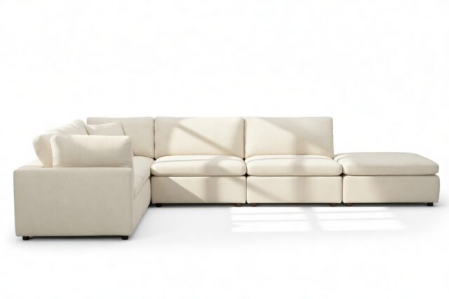 The Ciel – Oatmeal Brushed Weave, Sectional (Left Corner)