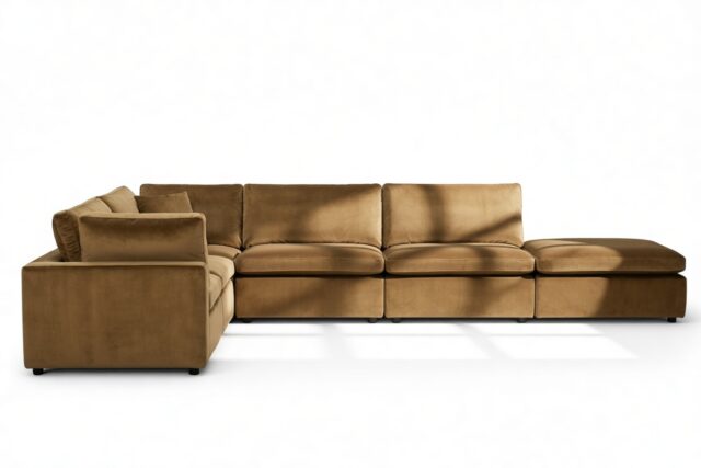 The Ciel – Old Gold Velvet, Sectional (Left Corner)