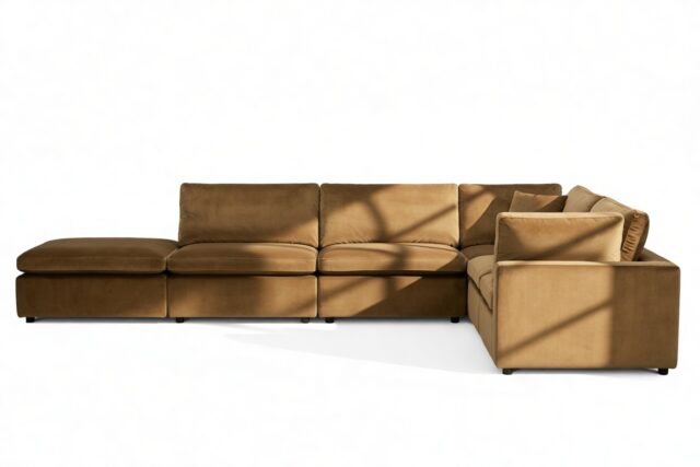 The Ciel – Old Gold Velvet, Sectional (Right Corner)