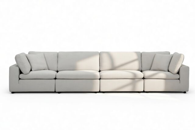 The Ciel – Dove Linen, Four Seater Sofa
