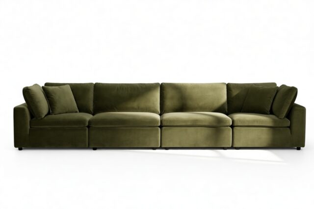 The Ciel – Spruce Luxe Velvet, Four Seater Sofa