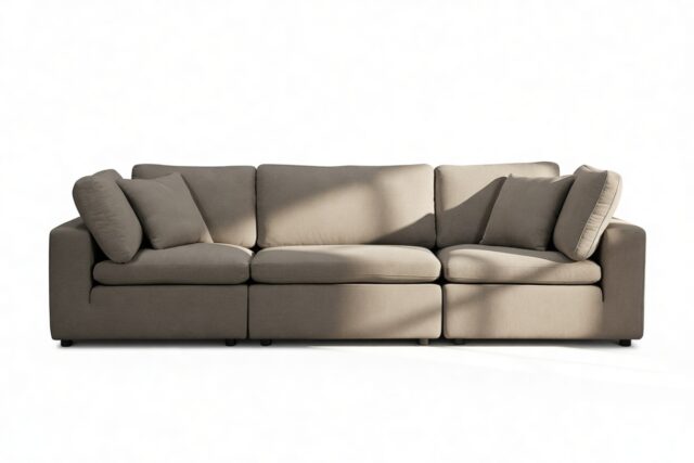The Ciel – Coffee Brushed Weave, Three Seater