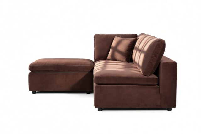The Ciel – Cinnamon Velvet, Sectional (Left Chaise)