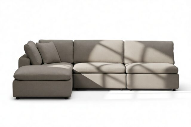 The Ciel – Coffee Brushed Weave, Sectional (Left Chaise)