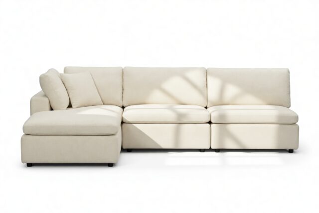 The Ciel – Oatmeal Brushed Weave, Sectional (Left Chaise)