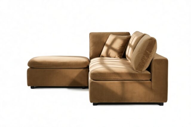 The Ciel – Old Gold Velvet, Sectional (Left Chaise)
