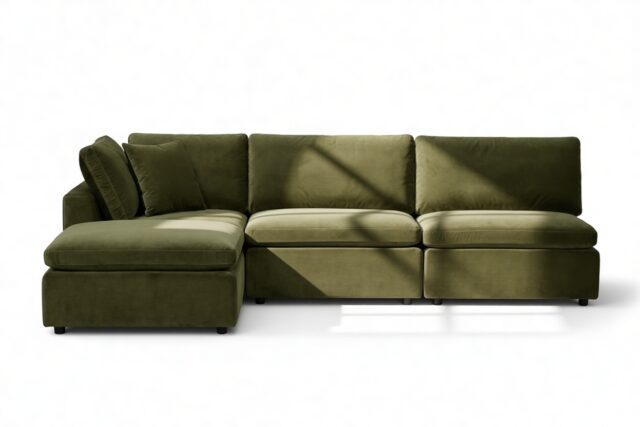 The Ciel – Spruce Luxe Velvet, Sectional (Left Chaise)