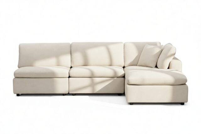 The Ciel – Beige Linen, Sectional (Right Chaise)