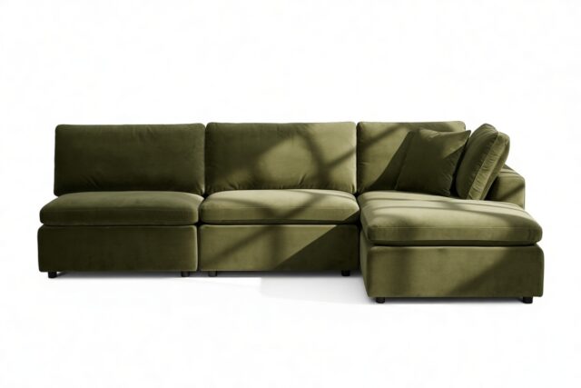 The Ciel – Spruce Luxe Velvet, Sectional (Right Chaise)