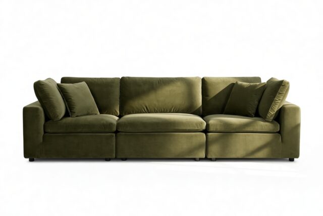 The Ciel – Spruce Luxe Velvet, Three Seater