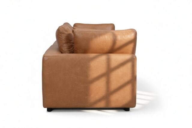 The Ciel – Tan Vegan Leather, Three Seater