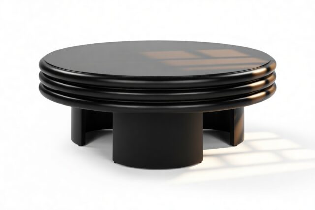 The Pasquale – Black, Round Coffee Table (Low)