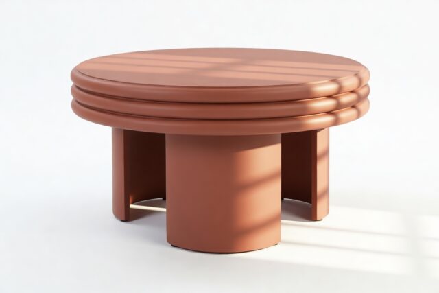 The Pasquale – Terracotta, Round Coffee Table (High)