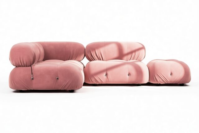 The Bellini – Blush Pink Velvet, Sectional (Small Left Corner)