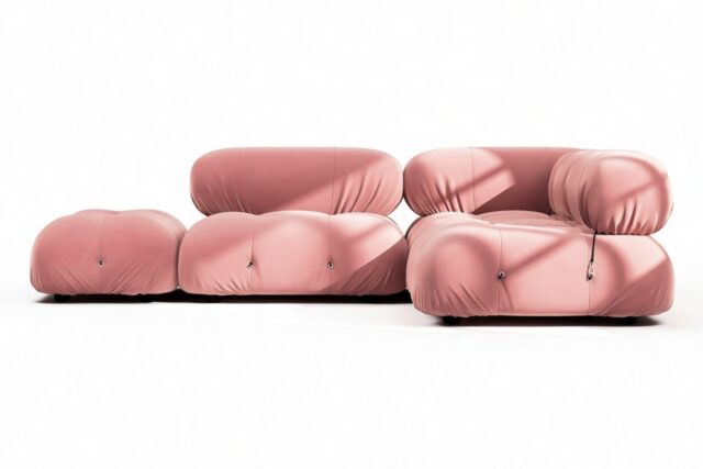 The Bellini – Blush Pink Velvet, Sectional (Small Right Corner)