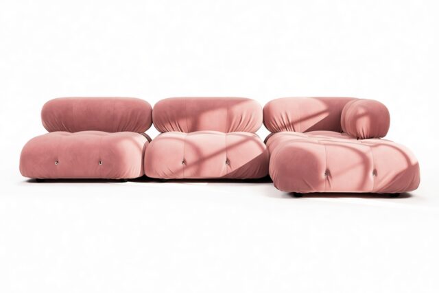 The Bellini – Blush Pink Velvet, Sectional (Right Chaise)