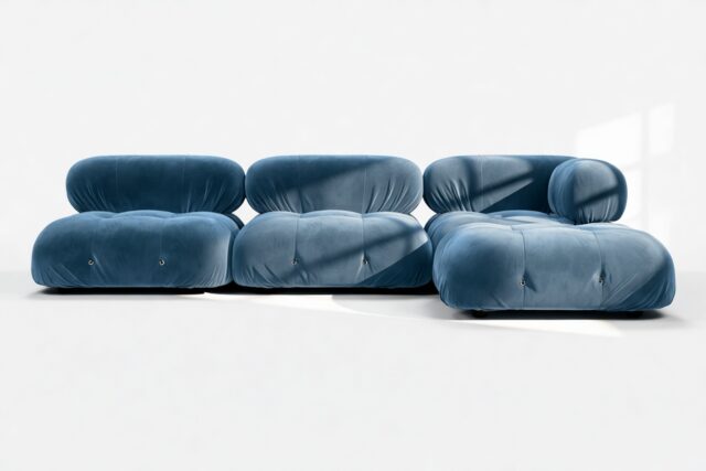 The Bellini – Aegean Blue Velvet, Sectional (Right Chaise)