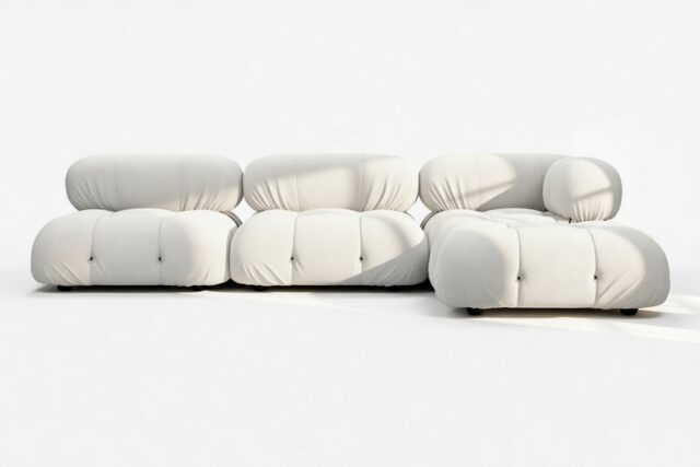 The Bellini – White Boucle, Sectional (Right Chaise)