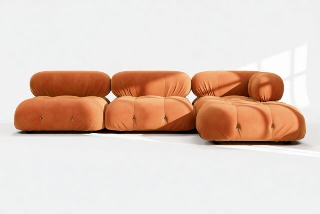 The Bellini – Apricot Velvet, Sectional (Right Chaise)