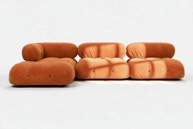 The Bellini – Apricot Velvet, Sectional (Left Chaise)