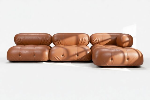 The Bellini – Tan Premium Leather, Sectional (Right Chaise)