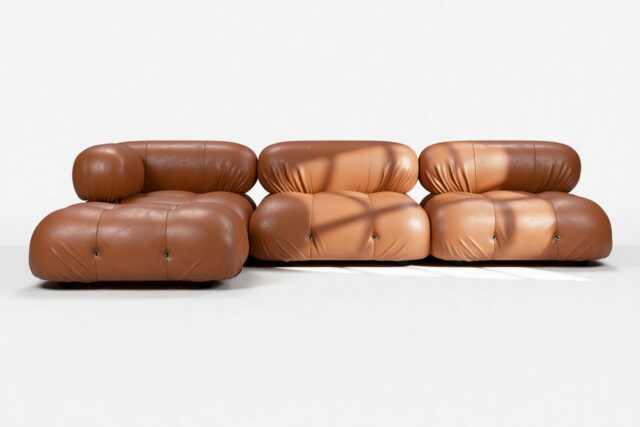 The Bellini – Tan Premium Leather, Sectional (Left Chaise)