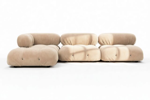 The Bellini – Ecru Velvet, Sectional (Left Chaise)