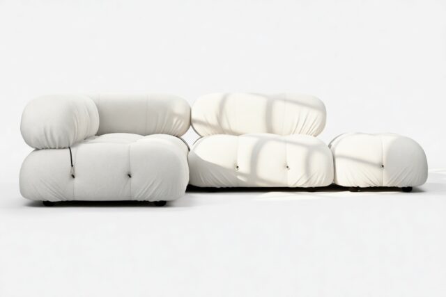 The Bellini – White Boucle, Sectional (Small Left Corner)