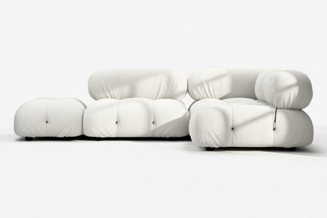 The Bellini – White Boucle, Sectional (Small Right Corner)