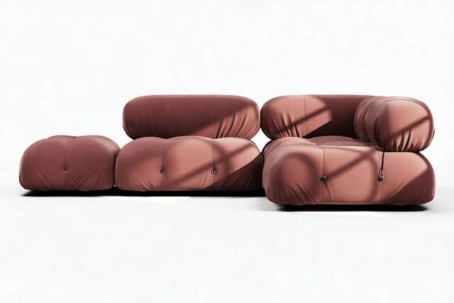 The Bellini – Maroon Velvet, Sectional (Small Right Corner)