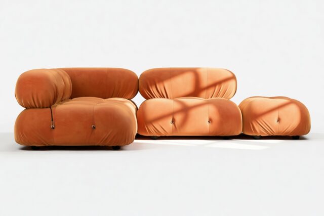 The Bellini – Apricot Velvet, Sectional (Small Left Corner)