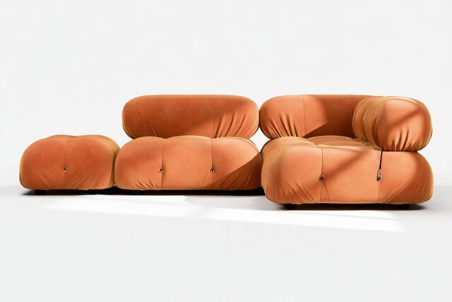 The Bellini – Apricot Velvet, Sectional (Small Right Corner)