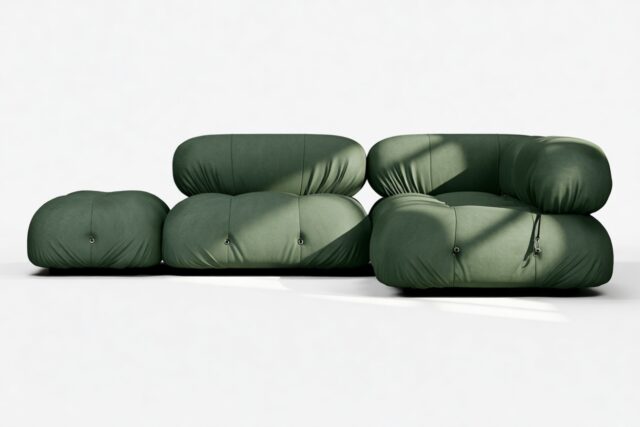 The Bellini – Evergreen Brushed Weave, Sectional (Small Right Corner)