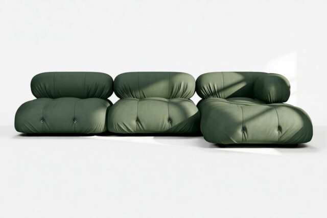 The Bellini – Evergreen Brushed Weave, Sectional (Right Chaise)