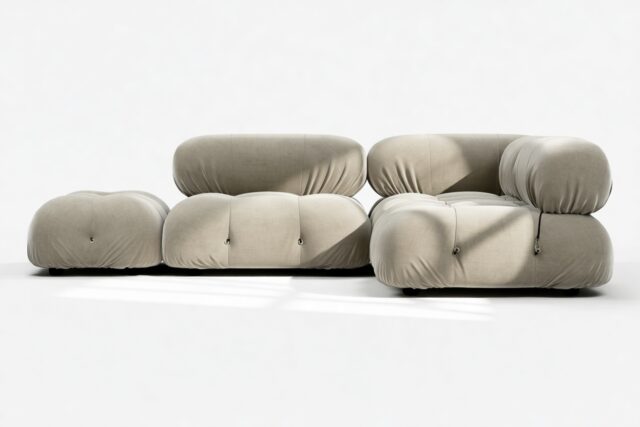 The Bellini – Beige Gray Chenille, Sectional (Small Right Corner)