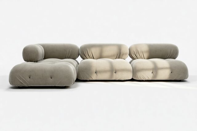 The Bellini – Beige Gray Chenille, Sectional (Left Chaise)