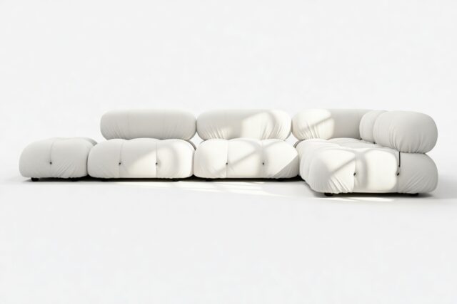 The Bellini – White Boucle, Sectional (Right Corner)