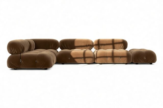 The Bellini – Mocha Velvet, Sectional (Left Corner)