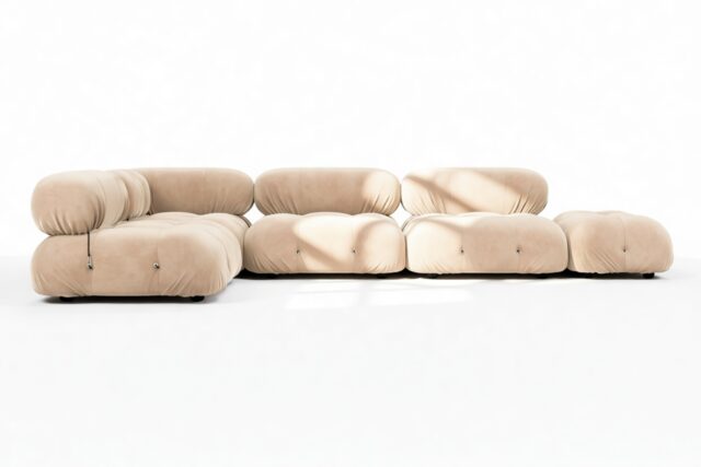 The Bellini – Ecru Velvet, Sectional (Left Corner)